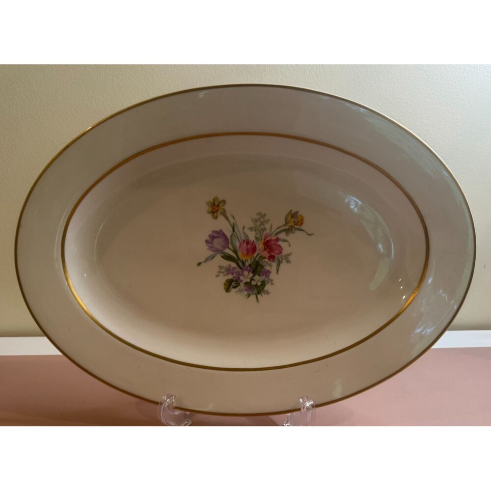 Lamberton Scammell Ivory China - ''Tulip Time"  -  16" Oval Platter